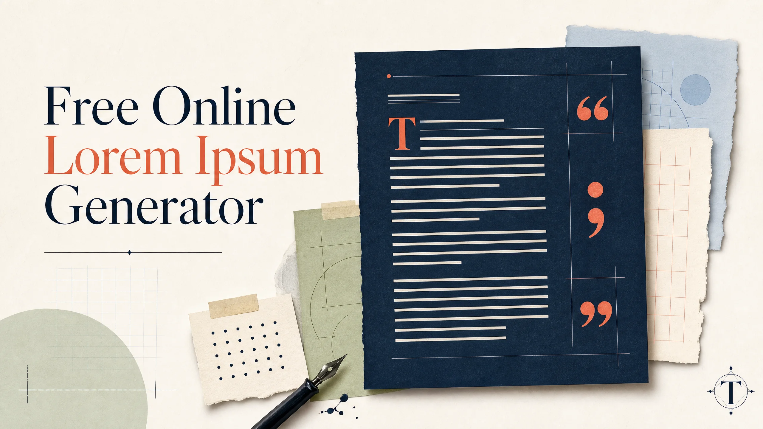 Abstract Toolyfi typography workspace with placeholder paragraph forms